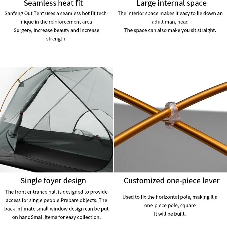 Cheap Goat Tents 3F UL GEAR Floating Cloud 1 Camping Tent 1 Person 3 4 Season 15D Outdoor Ultralight Hiking Backpacking Hunting Waterproof Tents Tents 